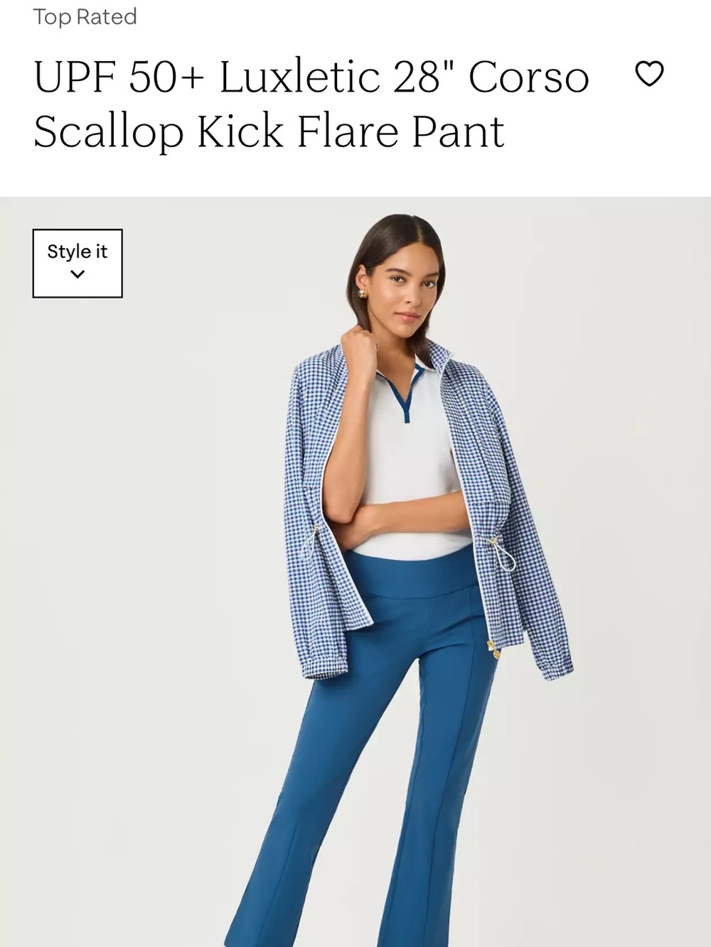 NWT Lilly Pulitzer Teal Blue Corso Scallop Kick Flare Pants